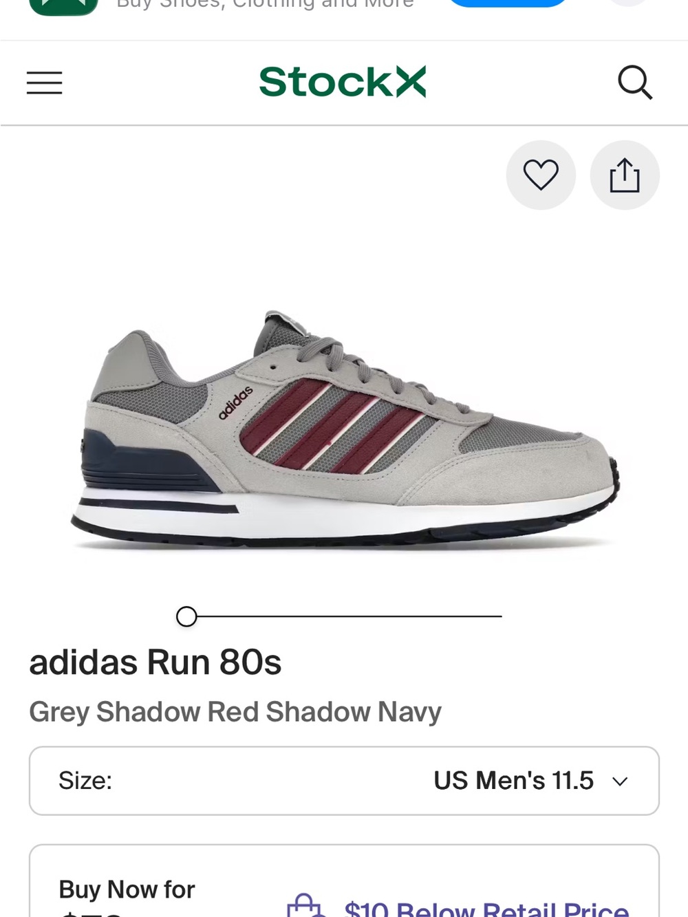 adidas Grey, Red & Navy Retro Running Sneakers
